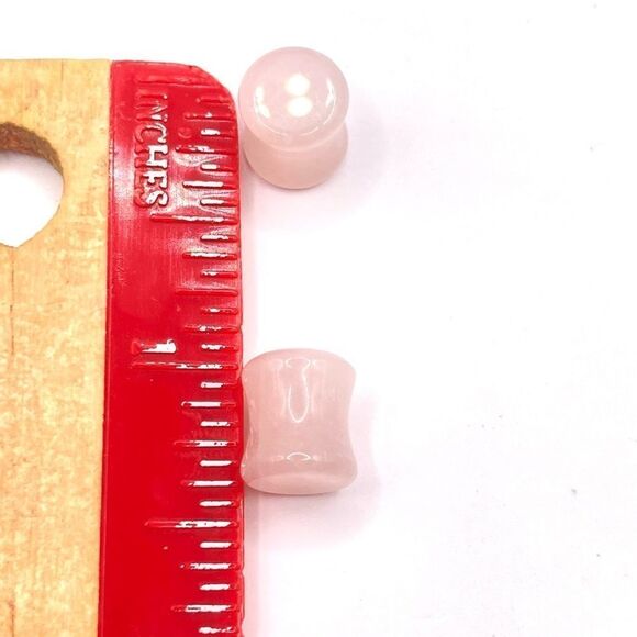 Natural gemstone quartz ear plug tunnel 0g 8mm - Picture 4 of 4